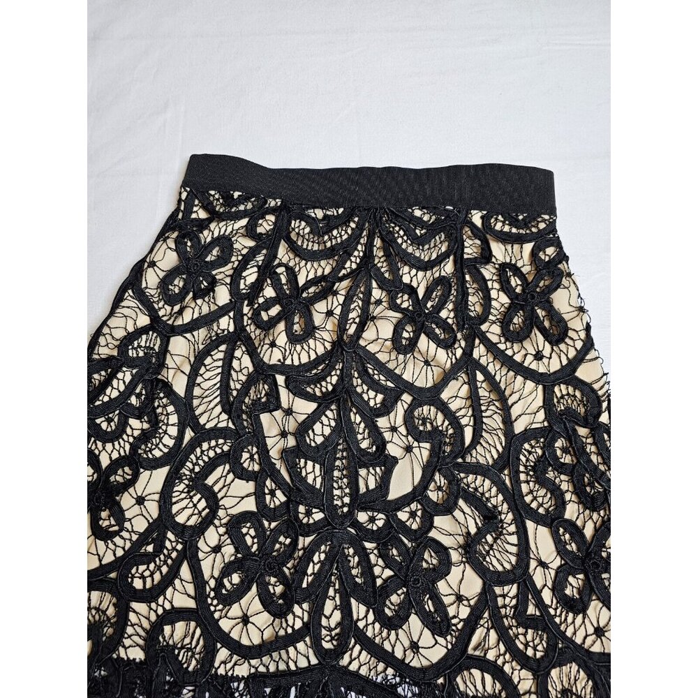 Black Lace & Silk Lining Mini Skirt By 3.1 Philip Lim Women's Sz 2 Cocktail Boho - Picture 8 of 12